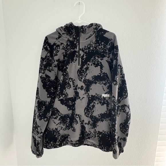 Puma Polarfleece Half Zip Black Gray Men’s Large - Picture 15 of 16